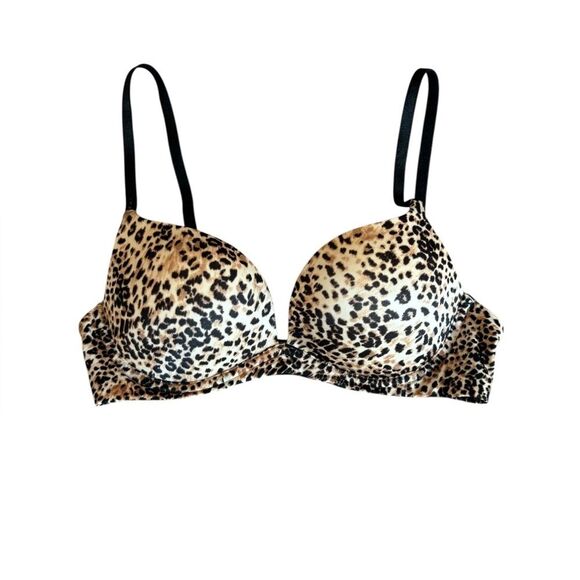 Victorias Secret Biofit Push Up Bra Womens Size 32C Leopard Print - Picture 2 of 10